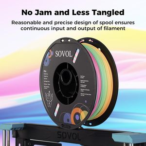 Filamento para Impresora 3D Sovol 2026, PLA Mate Colorido, Cambio de Color Arcoíris, Multicolor, Materiales de Impresión 3D PLA Mate, 1.75MM - Product Image 4