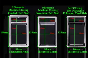 Klarer Ultraschall Hard Storage Protector Karten bewertungs koffer Plastik karten platte NBA Sport karten etui halter für Pokemon PSA