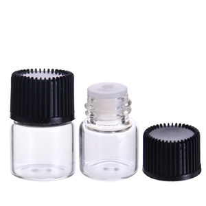 Lọ 0.5Ml 1Ml <span class=keywords><strong>2Ml</strong></span> 3Ml Mini Amber Mẫu Tinh Dầu Thủy Tinh Với Nắp Vặn Màu Đen Nhựa Orifice Reducer - Product Image 5