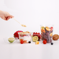 Promotie Logo Afdrukken 16Oz 24Oz 32Oz Ronde Vorm Plastic Huisdier Salade Fruit Groente Noten Deli Container Cup Met Deksel
