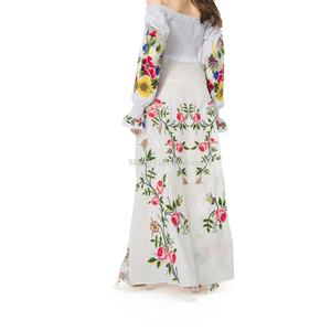 Haut ample décontracté à manches longues et épaules dénudées avec broderie florale, style crop top sexy pour femme – Nouvelle collection en promotion - Product Image 4