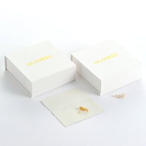 GLAMPKG Magnetic Foldable White Jewelry <b>Gift</b> Paper <b>Box</b> Ring <b>Earrings</b> Necklace Cardboard Jewelry Packaging <b>Box</b> - Product Image 4