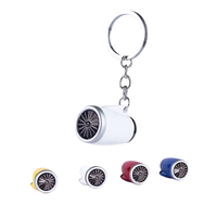 Petit cadeau de luxe tendance, porte-clés mousqueton rotatif léger en alliage de zinc, moteur turbofan d'avion, pendentif de sac à dos personnalisé