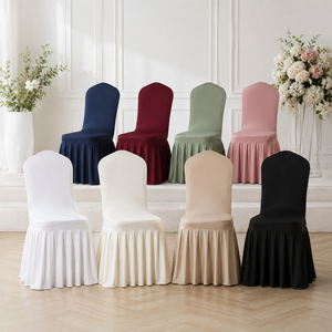 Factory Direct Spandex Chair Covers with Pleated Skirt Custom Color for Banquet Event Wholesale - Product Image 1
