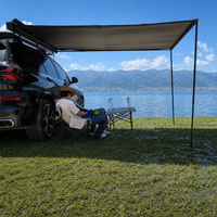 Tente latérale de voiture en tissu Oxford triple couche toutes saisons, ouverture automatique, imperméable, une chambre, un salon, 15 kg, universelle pour le camping