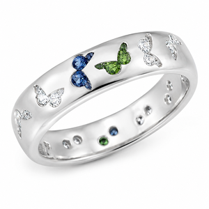 Anello a farfalla colorato per donna, anello alla moda, regalo romantico, elegante gioiello da dito - Product Image 1