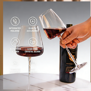 Ensemble de verres à vin rouge faits à la main, gobelets à vin de Bourgogne avec fond concave, verre en cristal de luxe pour mariage et fête - Product Image 4