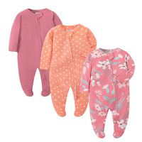 Nouveau bébé combinaison toutes saisons décontracté à manches longues fermeture éclair barboteuse pied-couvrant pyjamas vêtements pour bébés Animal Anime printemps