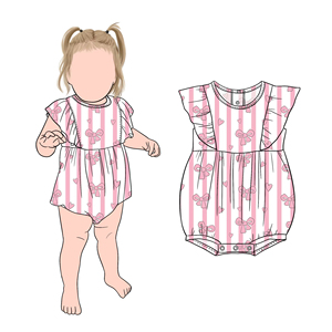 ชุดบอดี้สูทเด็กผู้หญิงลายผลไม้และโบว์น่ารัก คุณภาพสูง พร้อมกระดุมแป๊กและระบาย สำหรับเด็กเล็ก - Product Image 1