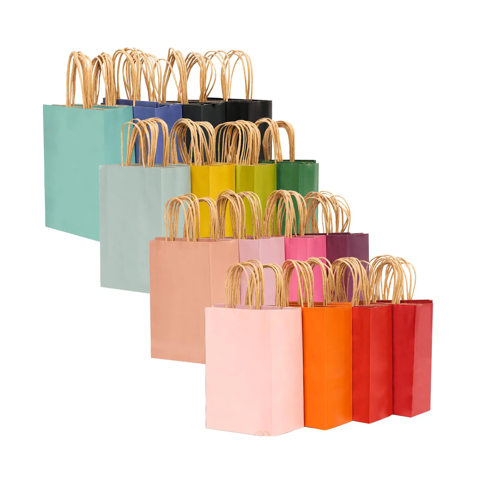 Vente en gros de sacs de courses à emporter en papier kraft brun blanc avec logo personnalisé sacs-cadeaux pour la Saint-Valentin sacs d'emballage Ppaer avec hadles