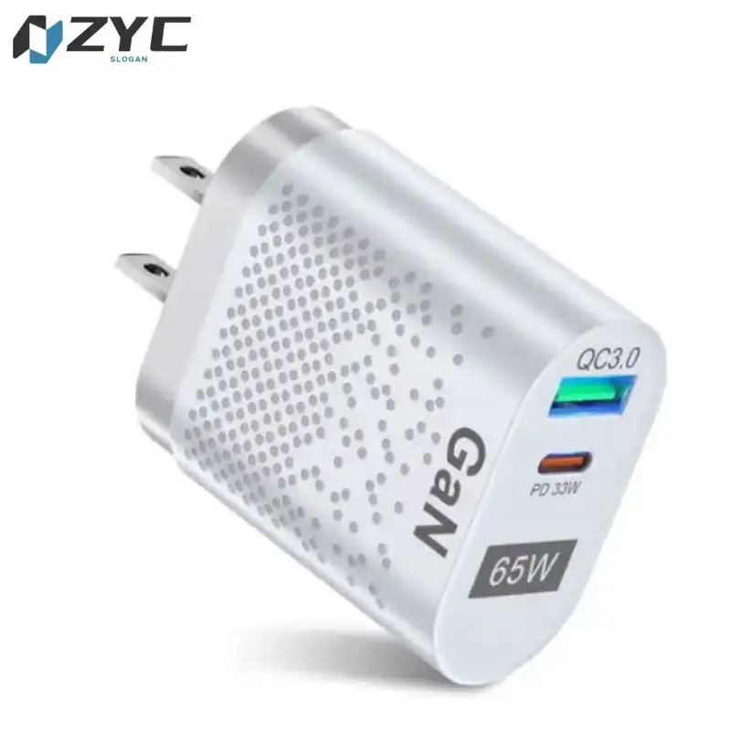 Gan Lade quelle 65W Gallium nitrid USB Ladegerät PD Smart Schnell ladung Handy Ladekopf Tecnologia Technologie 10St