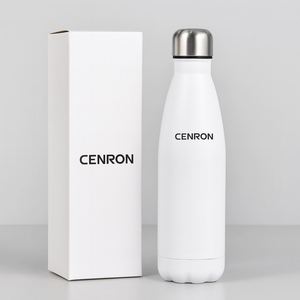 Botella de Agua Aislada al Vacío de Acero Inoxidable Cenron, Diseño Minimalista Blanco con Caja de Regalo, para Viajes - Product Image 1