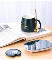 Ensemble cadeau de tasses à café en céramique en gros avec base chauffante à thermostat de 55 degrés et chauffe-tasse USB à contrôle de température