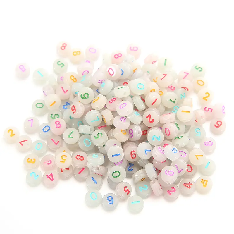 100pcs 4*7mm Plastic Luminous Alphabet Beads Acrylic Letter Beads For Jewelry Making And Children's Educational Toys