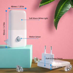Motion <b>Sensor</b> LED Night <b>Light</b> 2700K Warm White 0.5W Plug In <b>Indoor</b> Lighting with ABS Housing OEM Customization - Product Image 2