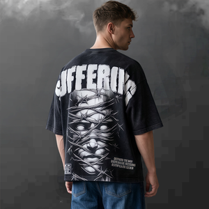 OEM ODM Oversized Streetwear Acid Wash T-shirt 300GSM Heavy Cotton Vintage Graphic Tee Boxy Cropped Custom Logo Men T Shirt - Product Image 1