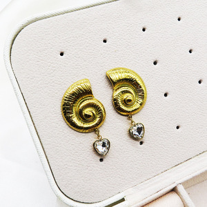 Nuevos Pendientes de Concha Estilo Europeo y Americano para Vacaciones de Verano, Pendientes de Acero de Titanio 18K para Mujer, Estilo Exagerado - Product Image 3