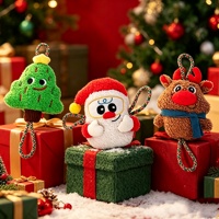 Jouet pour chien en peluche de Noël Zoyi avec corde et sonnette, durable pour la mastication et le jeu interactif, parfait comme cadeau de Noël pour les animaux de compagnie