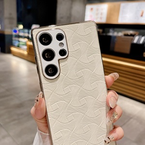 <span class=keywords><strong>Funda</strong></span> para Teléfono con Diseño de <span class=keywords><strong>Abanico</strong></span>, Electrochapada, Brillante, de TPU+PC para S23 S24 Ultra S25 Edge S24FE, Bordes Plateados, Protección de Lente - Product Image 2