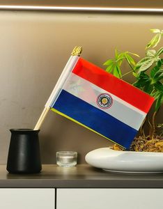 Paquete de 12 Banderas de Paraguay de 5x8 Pulgadas, Mini Banderas Paraguayas para Decoración de Fiestas, Banderas Promocionales para el Mundo - Product Image 4