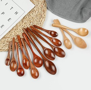 Ánh sáng màu nâu nhỏ súp bữa ăn tối muỗng cà phê khắc logo Schima gỗ phục vụ bảng thìa cho ăn uống - Product Image 4
