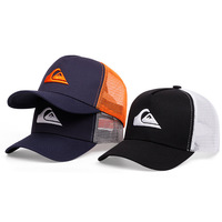 Quiksilver Baseballpet Zwart Wit Mesh Unisex Zonnebescherming Ademend Buitensport Pet Op Maat Geborduurde Katoen Buiten Sport Hoed Heren