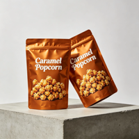 Sachet souple personnalisé en plastique de qualité alimentaire avec fenêtre pour pop-corn et chips