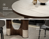 Table à manger minimaliste moderne avec surface en pierre élégante - Fournisseur de meubles contemporains pour la maison