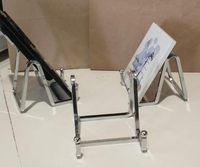 Support de présentation carré en métal de 3, 4,5 et 6 pouces avec plateau en céramique pour livres et plaques