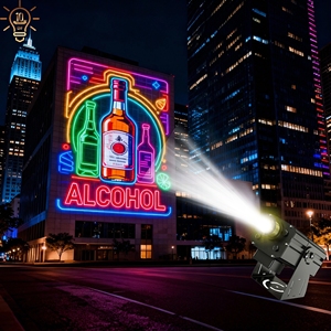 맞춤형 로고 고보 무빙 헤드 회전식 야외 UV LED 프로젝터 405nm 빌딩 레이저 프로젝션 레이저 라이트 야외 신년 - Product Image 1