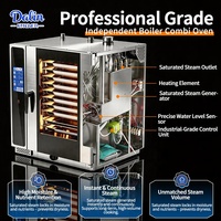 Horno de Convección Eléctrico de 10 Bandejas, Horno Combinado con Función de Vapor, Caldera Integrada, Pantalla Táctil Digital, Horno Combinado Master