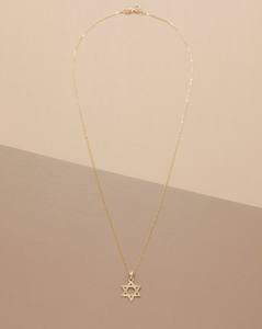 Ngôi sao vàng của David Vòng cổ <span class=keywords><strong>14k</strong></span> ngôi sao vàng rắn của David Vòng cổ jewish tối giản handmade trang sức vòng cổ cho phụ nữ - Product Image 5