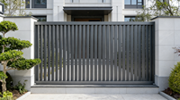 Brise-vue en aluminium noir à lames, clôture de sécurité pour jardins et cours avant, avec vue dégagée