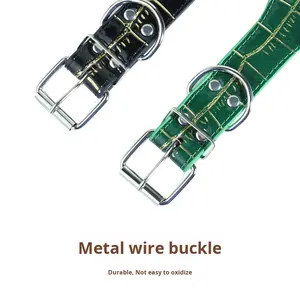 JXANRY-Collar de perro ultrafino de PU con patrón de cocodrilo, suministros Premium para mascotas, banda para el cuello para perros medianos y grandes, decoración de cinta - Product Image 3