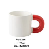 Tasse à thé en porcelaine personnalisée avec logo, faite à la main, moderne, mignonne et dodue, pour cadeau promotionnel, en céramique, pour café et lait, vente en gros