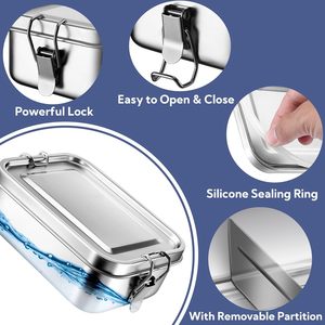 Lonchera Bento de Acero Inoxidable Ecológica, Libre de BPA, de Alta Capacidad, a Prueba de Fugas y de Grado Alimenticio - Product Image 2