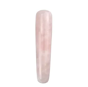 High Quality Rose Quartz Wand Stick Pink Crystal Jade Healing Yoni Wand Smooth Love Stone Women Yoni Wand For Female