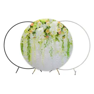 Support de cadre en arc de fleurs en métal, support de rangée de ballons ronds, décoration d'événement de fête de mariage, support de toile de fond