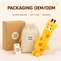 Jouet à mâcher en peluche de coton pour animaux de compagnie, girafe jaune mignonne, fabrication directe usine, OEM ODM, fabricant de jouets pour chiens et chats, marque privée personnalisée