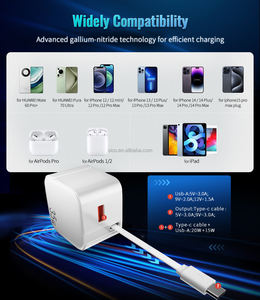 บล็อกที่ชาร์จเร็ว USB 35W พร้อมสายยืดหดได้สำหรับ <span class=keywords><strong>iPhone</strong></span> 14/13/12/11 Pro max/xr/xs/ 8/<span class=keywords><strong>7</strong></span>,iPad - Product Image 2