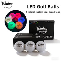 Balles de golf LED longue durée en gros, prix d'usine, logo personnalisé, balle de golf LED