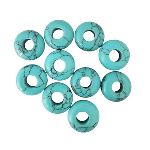 Prodotti di Tendenza: Perle di Turchese Naturale 30x16mm con Foro Grande, Charm Rotondo in Pietra Preziosa per Accessori di Gioielleria Fai-da-Te - Product Image 5