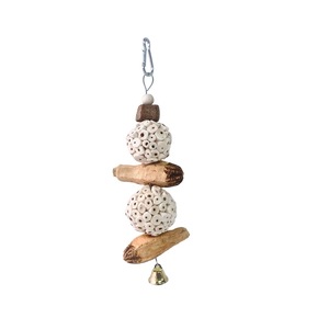 WAFAHOME Juguete para loros: Bola <span class=keywords><strong>de</strong></span> lana ecológica y bonita para masticar, con decoración <span class=keywords><strong>de</strong></span> fruta <span class=keywords><strong>de</strong></span> <span class=keywords><strong>carambola</strong></span>, para aliviar el aburrimiento y prevenir mordeduras. - Product Image 1