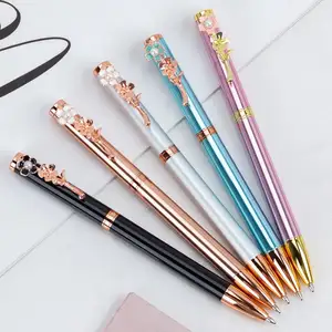 Pearl Peach Blossom Cute Girly Pink Petal Cherry Blossom Clip Metal Neutral Gift Advertising Ballpoint Pen