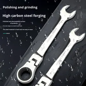 Llave de trinquete de doble uso con cabezal giratorio bidireccional personalizable, de acero de calibre 45, sin garantía - Product Image 1