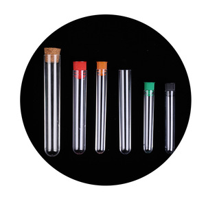 Tubos de Ensayo de Plástico con Tapas de Rosca Transparentes Desechables para Uso en Laboratorio, Paquete de 100, Cumple con RoHS - Product Image 1
