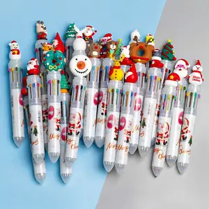 10色サンタクローススノーマンクリスマスツリーエルクボールペンクリスマスプロモーションギフトカラフルなボールペン