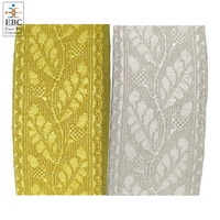 Dentelle tressée métallique dorée OEM, garniture personnalisée en fil de bouillon, lacets tissés à la machine, durables, écologiques, vente en gros pour vêtements
