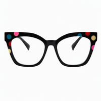 RESDA RSD8062 Monture optique en acétate laminé de haute qualité, lunettes faites à la main, lunettes de créateur haut de gamme, lunettes à pois colorés