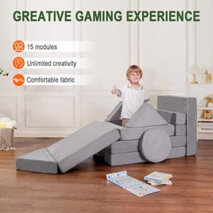 ओएम कस्टम 15 पीसी मॉड्यूलर बच्चों को प्लेरूम के लिए सोफे खेलते हैं, परिवर्तनीय चाइल्ड प्ले सोफा बिल्डिंग फोर्ट - Product Image 4